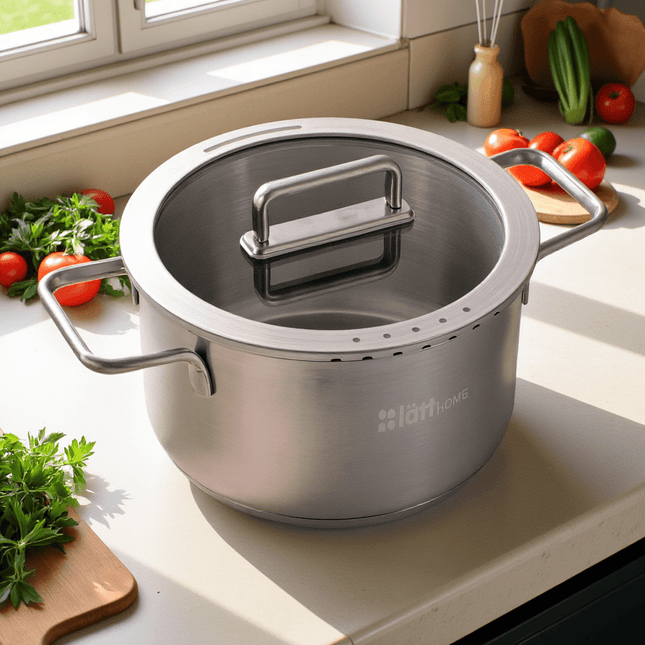Nerezový hrnec 8 l s poklicí LattHome Vita ø 28 cm – Full Induction - YUMMA