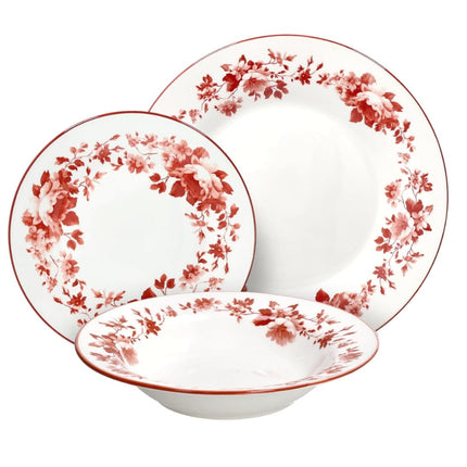 18dílná porcelánová jídelní sada Tognana Charlotte Rosso - YUMMA