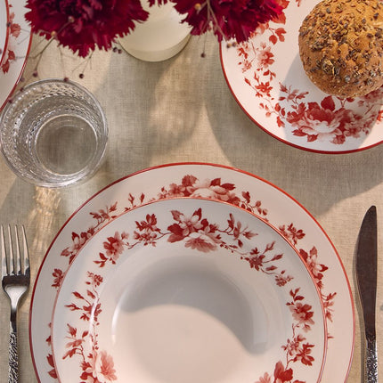 18dílná porcelánová jídelní sada Tognana Charlotte Rosso - YUMMA