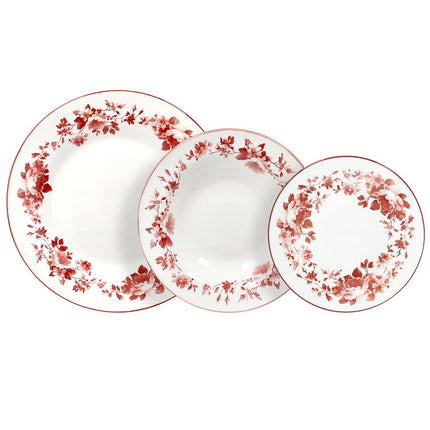 18dílná porcelánová jídelní sada Tognana Charlotte Rosso - YUMMA