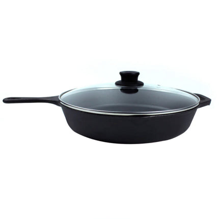 Litinová pánev Crucible Cookware 30,5 cm s poklicí - YUMMA