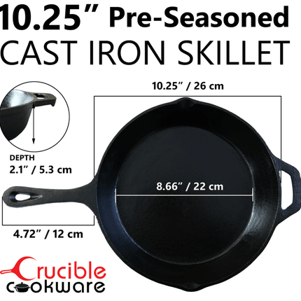 Litinová pánev Crucible Cookware 26 cm s poklicí - YUMMA