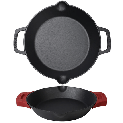 Litinová pánev Crucible Cookware 26 cm s dvojitými smyčkovými rukojeťmi - YUMMA