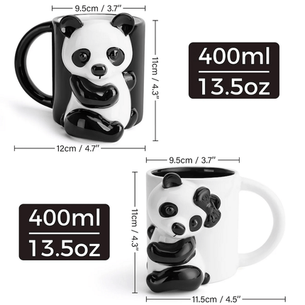 Keramické hrnky 3D Panda 400 ml - 2 ks - YUMMA