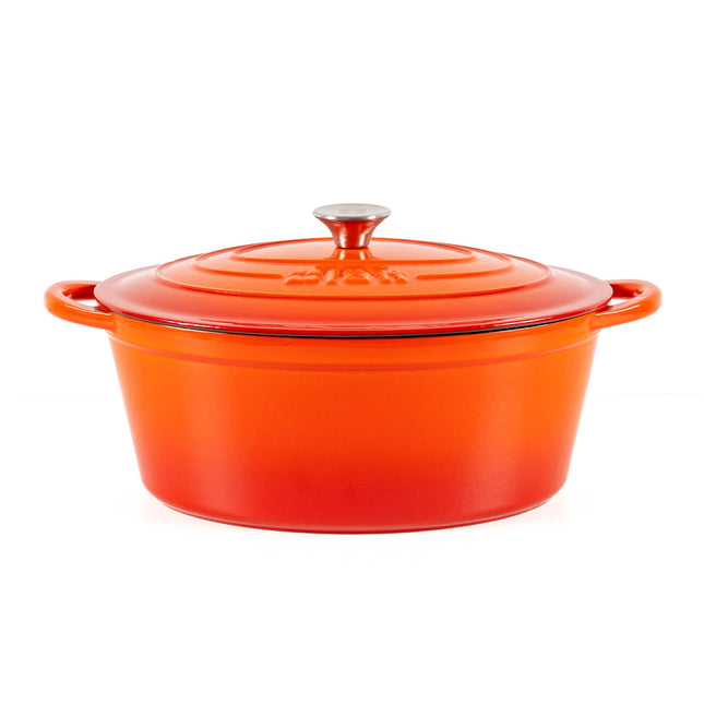 Smaltovaný litinový hrnec LattHome Cocotte 29 cm - oranžový - YUMMA