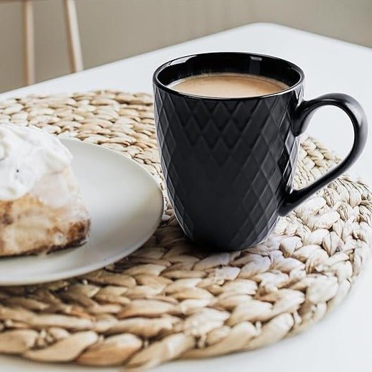 Sada keramických hrnků na kávu Miamio Palmanova 400 ml, 6 ks ( černé ) - YUMMA