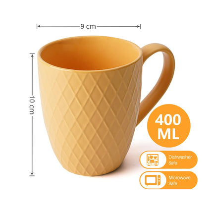 Sada keramických hrnků na kávu Miamio Palmanova 400 ml, 6 ks ( magma ) - YUMMA