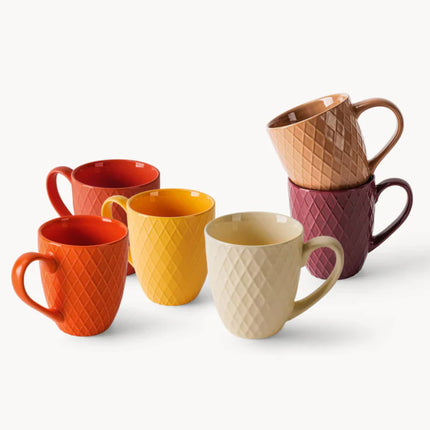 Sada keramických hrnků na kávu Miamio Palmanova 400 ml, 6 ks ( magma ) - YUMMA