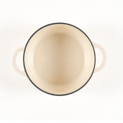 Smaltovaný litinový Cocotte hrnec LattHome 2,85 l - bílý - YUMMA