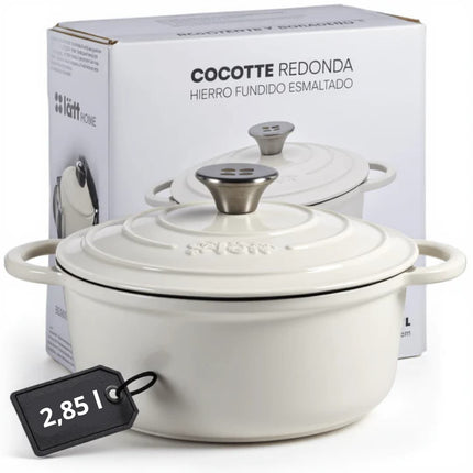 Smaltovaný litinový hrnec LattHome Cocotte 2,85 l bílý