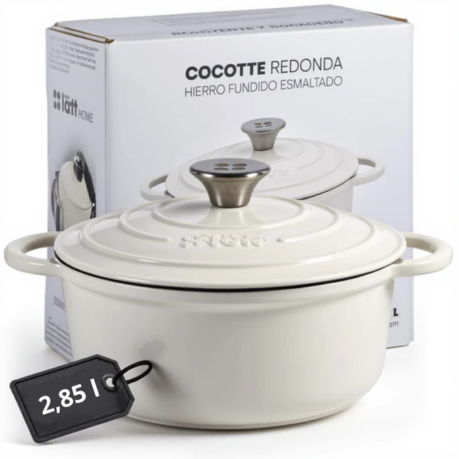Smaltovaný litinový hrnec LattHome Cocotte 2,85 l bílý