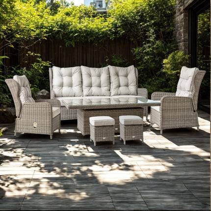 Zahradní jídelní sestava Esti&Esta Verdi pro 7 osob s nastavitelným stolem - YUMMA