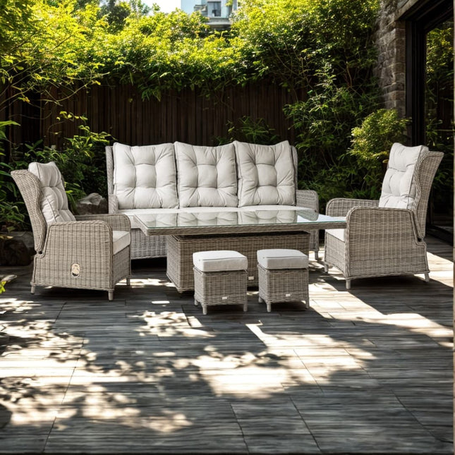 Zahradní jídelní sestava Esti&Esta Verdi pro 7 osob s nastavitelným stolem - YUMMA