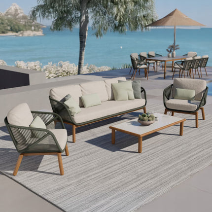 Zahradní relaxační sestava AURO CS pro 5 osob s velkou pohovkou - YUMMA
