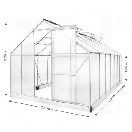 Zahradní skleník Mirpol z polykarbonátu 2,5 X 4,3 X 2,05 m