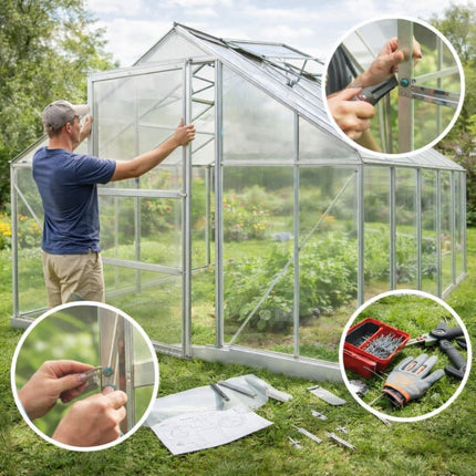 Zahradní skleník Mirpol z polykarbonátu 2,5 × 3,1 × 2,05 m