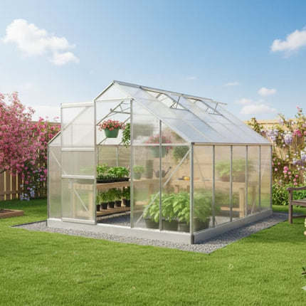 Zahradní skleník Mirpol z polykarbonátu 2,5 × 3,1 × 2,05 m