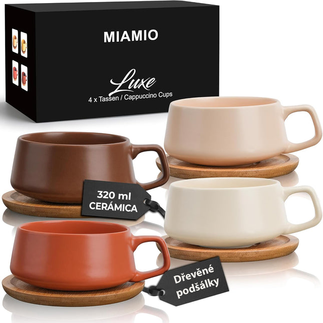 Keramické šálky na cappuccino Miamio Luxe 320 ml - 4 ks