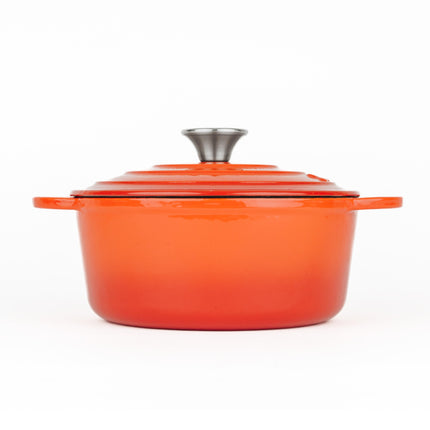 Smaltovaný litinový kastrol LattHome Cocotte ø 22 cm - oranžový - YUMMA