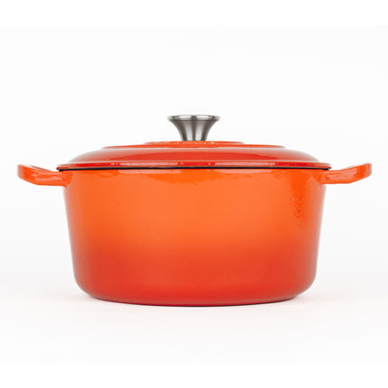 Smaltovaný litinový hrnec LattHome Cocotte ø 26 cm - oranžový - YUMMA