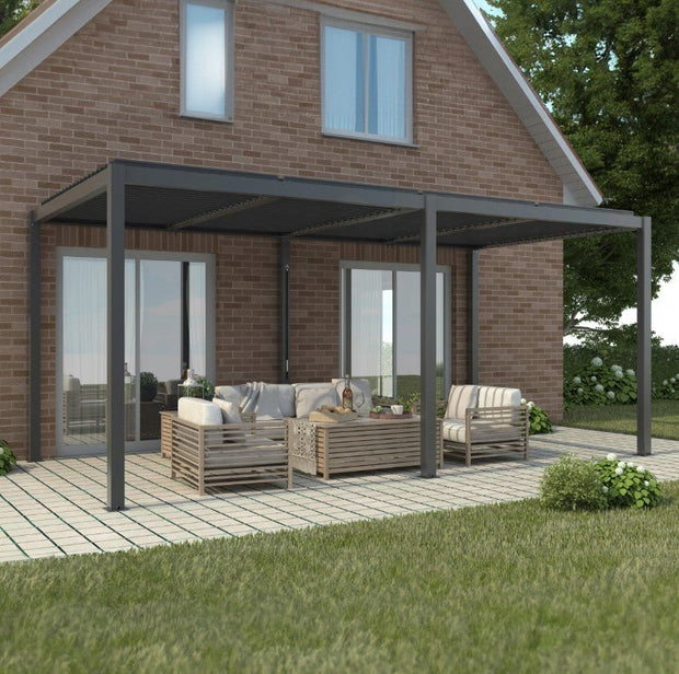 Luxusní terasová pergola Esti&Esta Luxe 7,8 x 3 m s LED osvětlením - YUMMA
