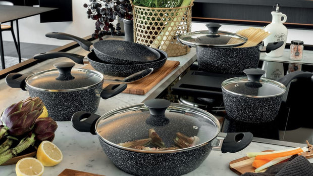8dílná sada nádobí Tognana Black GemStone na indukci