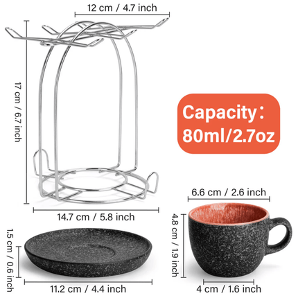 Sada šálků na espresso Miamio Las Palmitas 80 ml - 6 ks - YUMMA