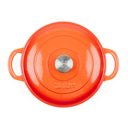 Smaltovaný litinový hrnec LattHome Cocotte ø 26 cm - oranžový - YUMMA