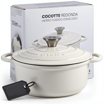 Smaltovaný litinový Cocotte hrnec LattHome 2,85 l - bílý - YUMMA