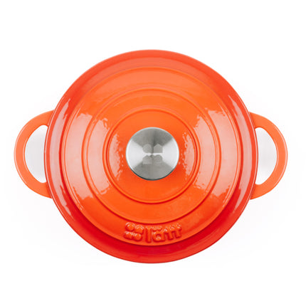 Smaltovaný litinový kastrol LattHome Cocotte ø 22 cm - oranžový - YUMMA