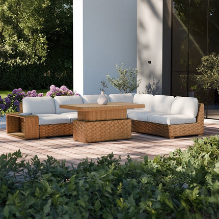 Zahradní modulární rohová sestava Esti&Esta Porto s nastavitelným stolem