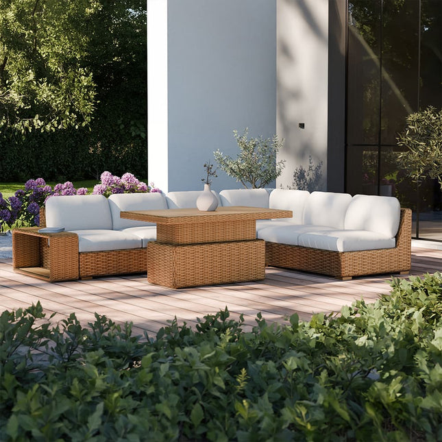 Zahradní modulární rohová sestava Esti&Esta Porto s nastavitelným stolem