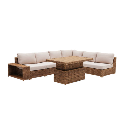 Zahradní modulární rohová sestava Esti&Esta Porto s nastavitelným stolem